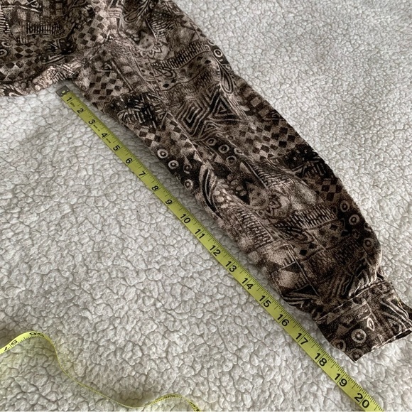 Chicos Linen Button Up Tunic Top Womens 2 US 12/14 Brown Tan Long Sleeve Resort - Picture 9 of 9